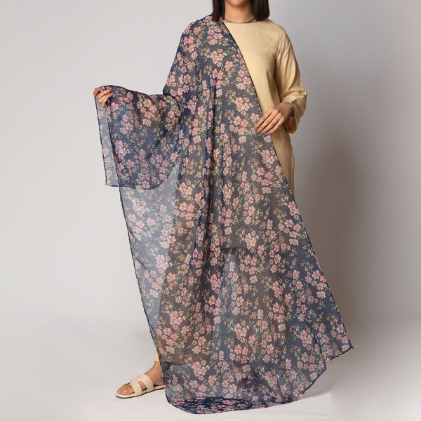Blue Digital Printed Stole PS3751