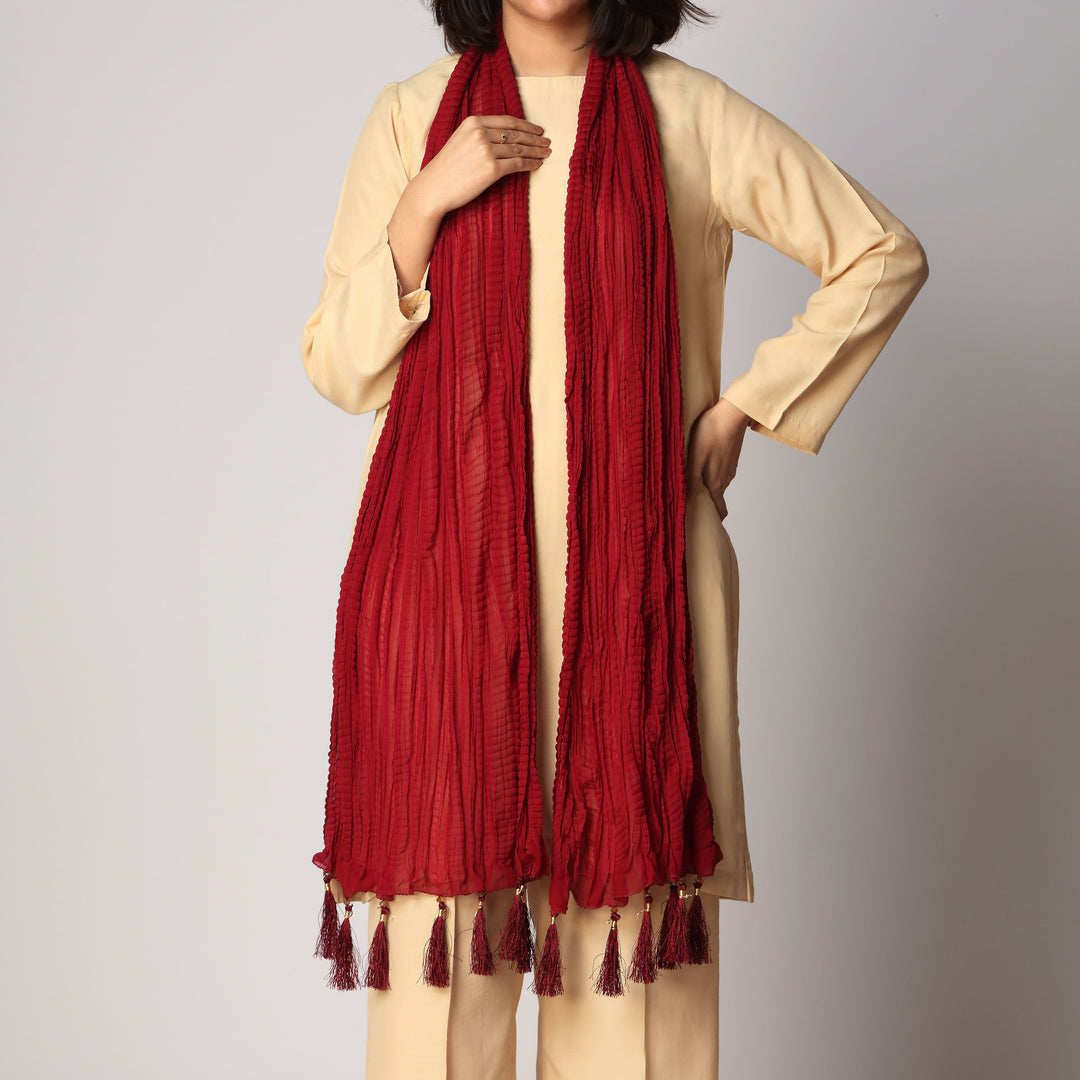 Maroon Crush Chiffon stole  PS3756