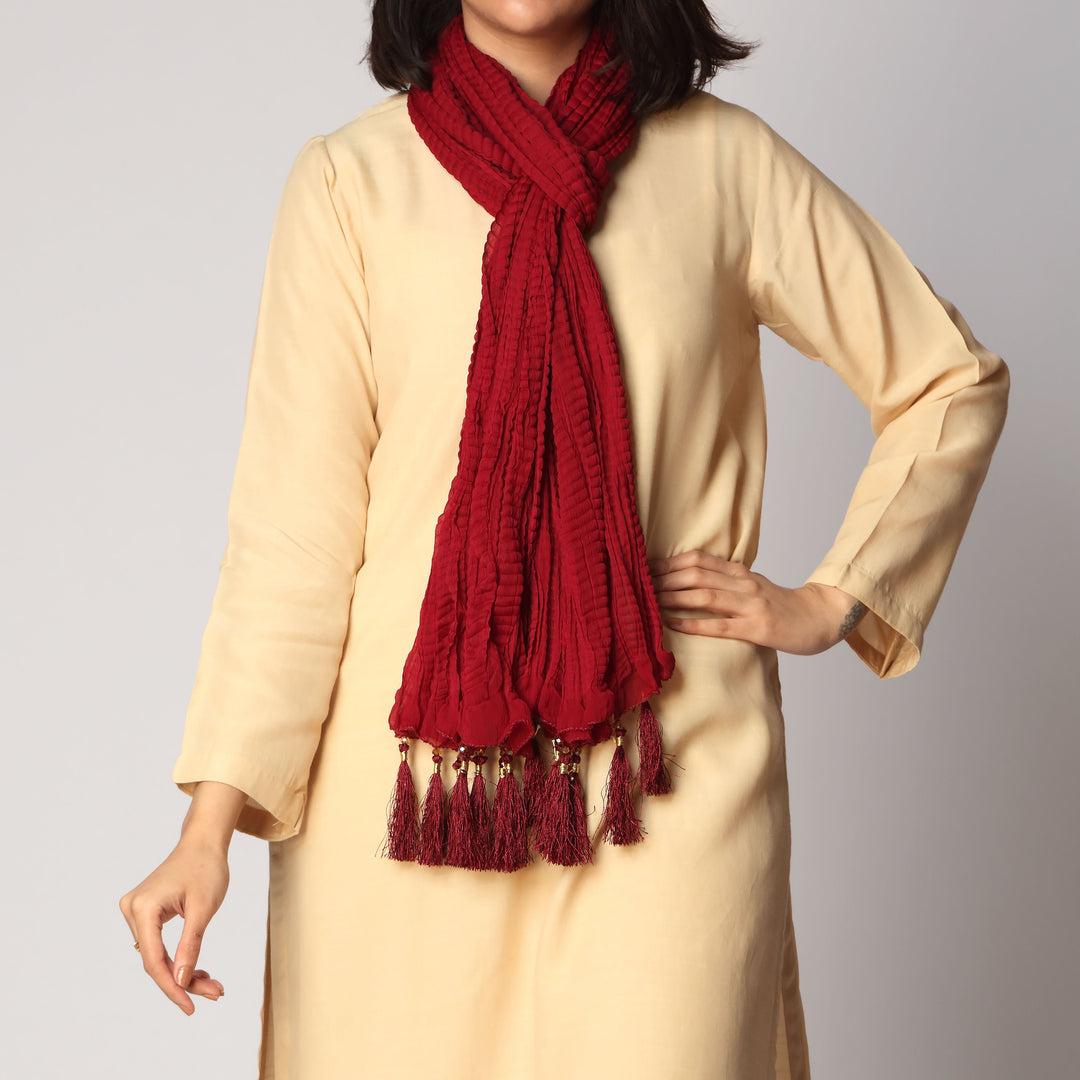 Maroon Crush Chiffon stole  PS3756