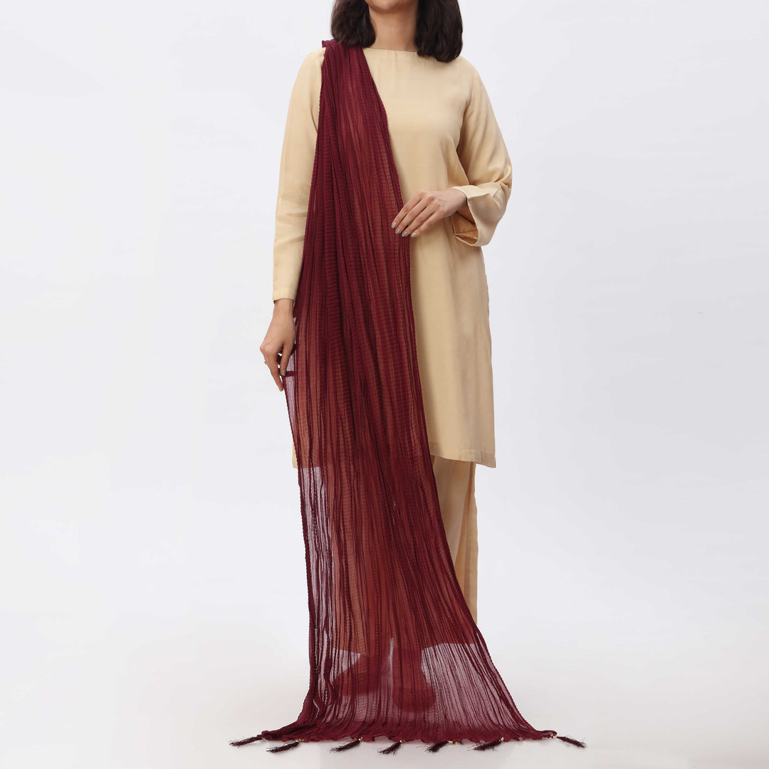 Maroon Crush Chiffon stole  PS3756
