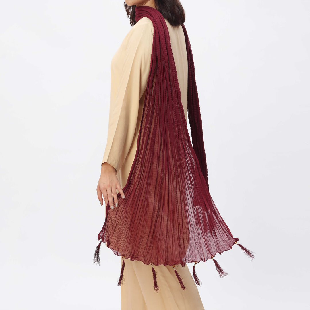 Maroon Crush Chiffon stole  PS3756