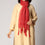 Red Zari Checkered Stole PS3762
