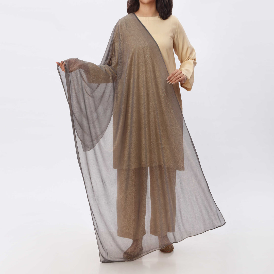 Black Golden Foil Printed Stole PS3765