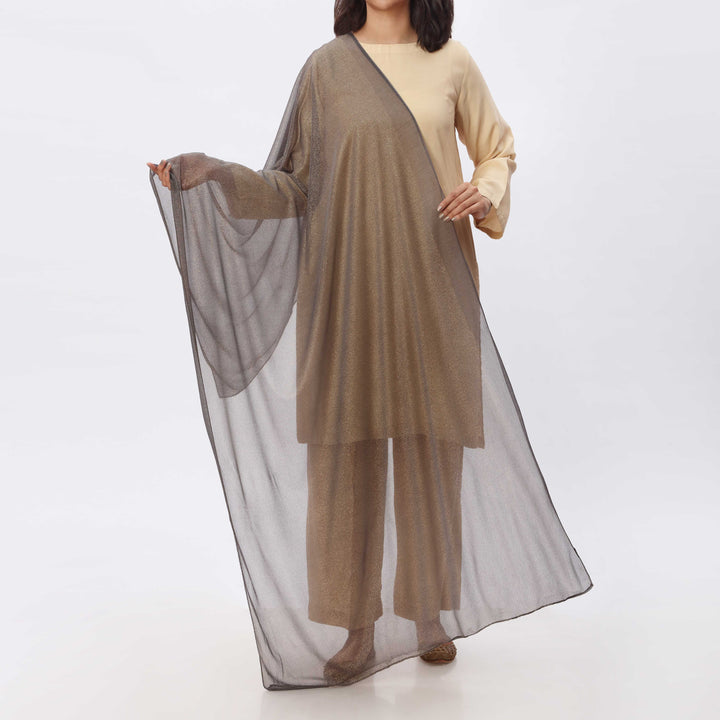 Black Golden Foil Printed Stole PS3765