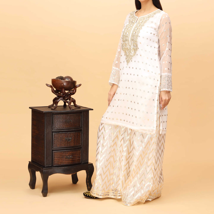 2PC- Embellished Organza Zari Suit PS4229