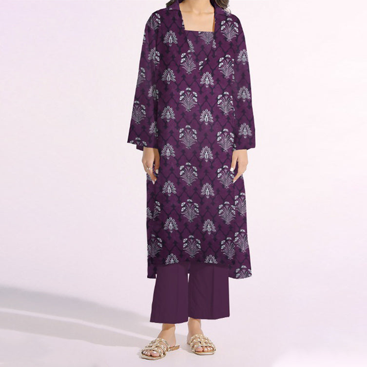 Purple Unstitched Digital Printed Lawn Shirt PS4492