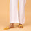 White Bell Bottom Embellished Cambric Trouser PS4562