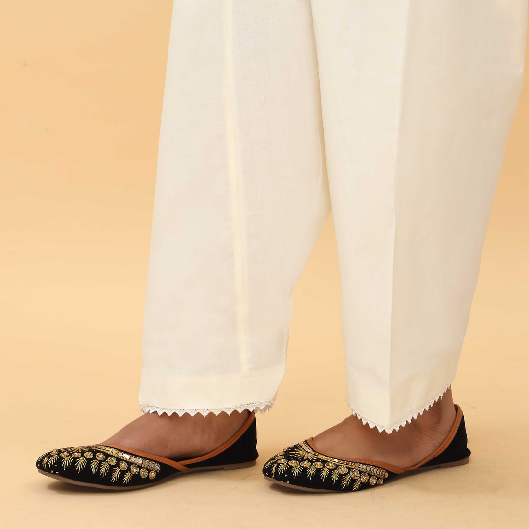 Cream Slim Fit Plain Trouser PS4572
