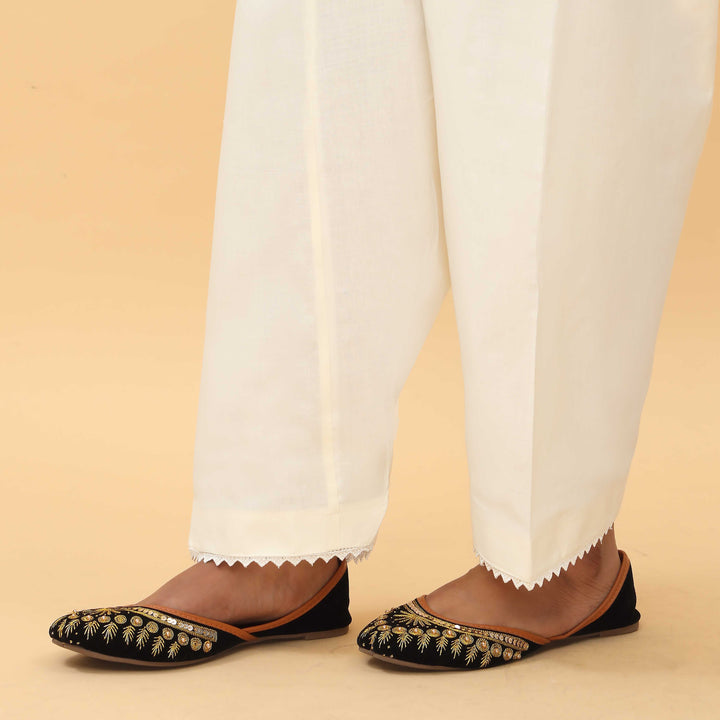 Cream Slim Fit Plain Trouser PS4572