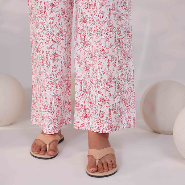 Pink Screen Printed Cambric Trouser PS4587