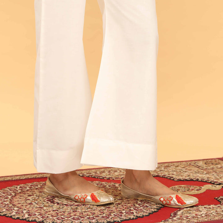 Cream Straight Fit Plain Trouser PS4599
