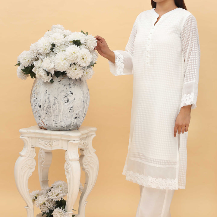 White Embellished Shirt PS5038