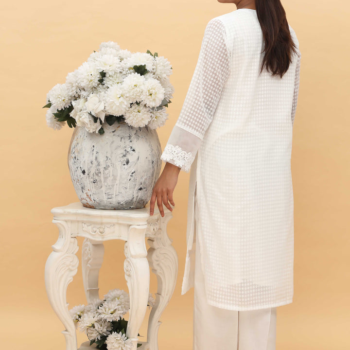White Embellished Shirt PS5038