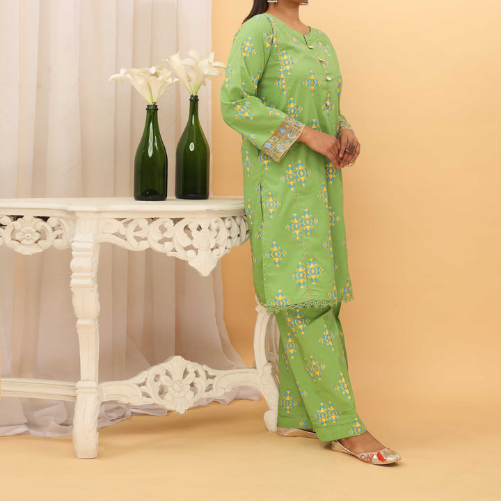 2PC- Screen Printed Cambric Suit PS5083