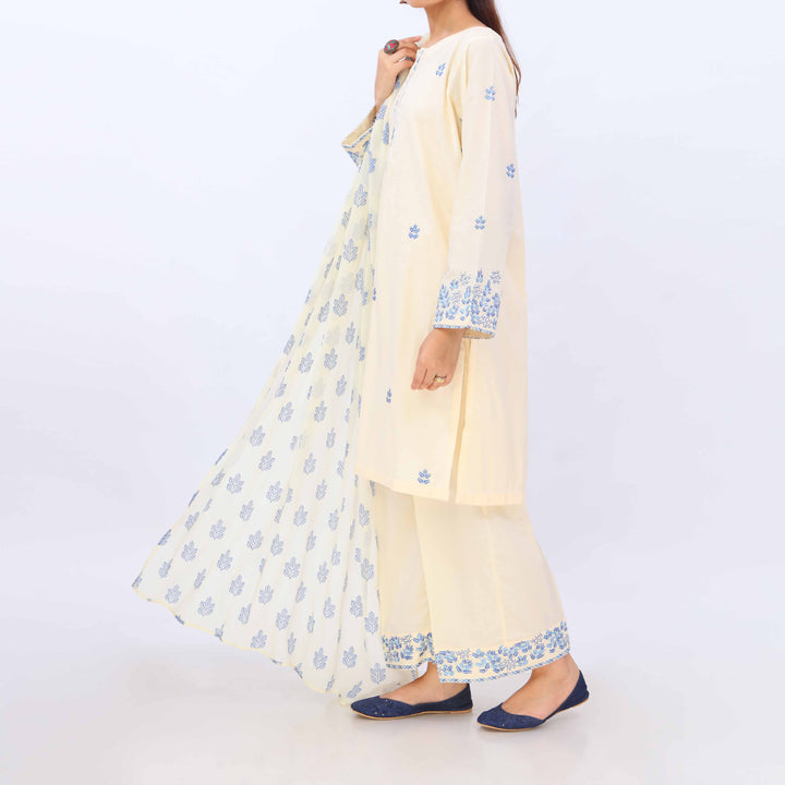 3 PC- Cotton Cambric Suit PS5088