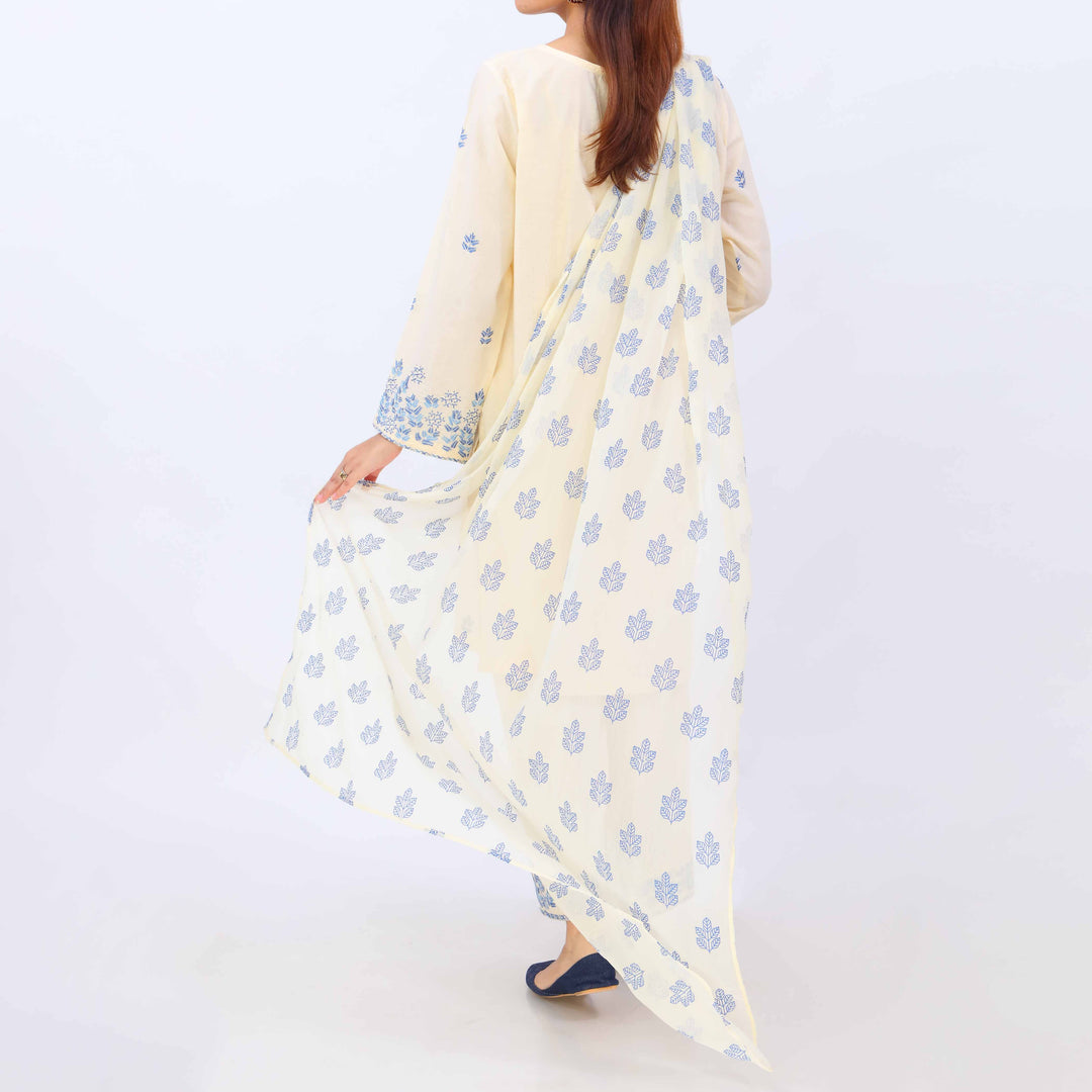 3 PC- Cotton Cambric Suit PS5088