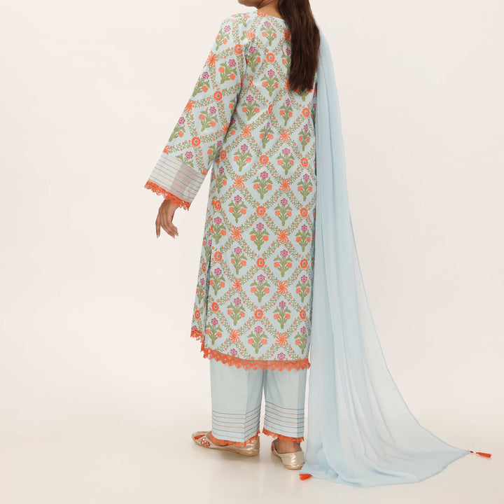 3PC- Screen Printed Cambric Suit PS5090