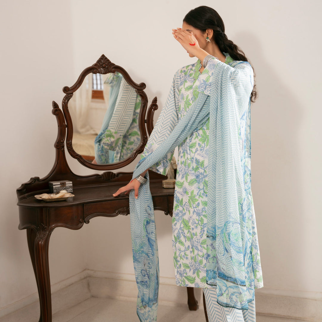 3PC- Screen Printed Cambric Suit PS5118