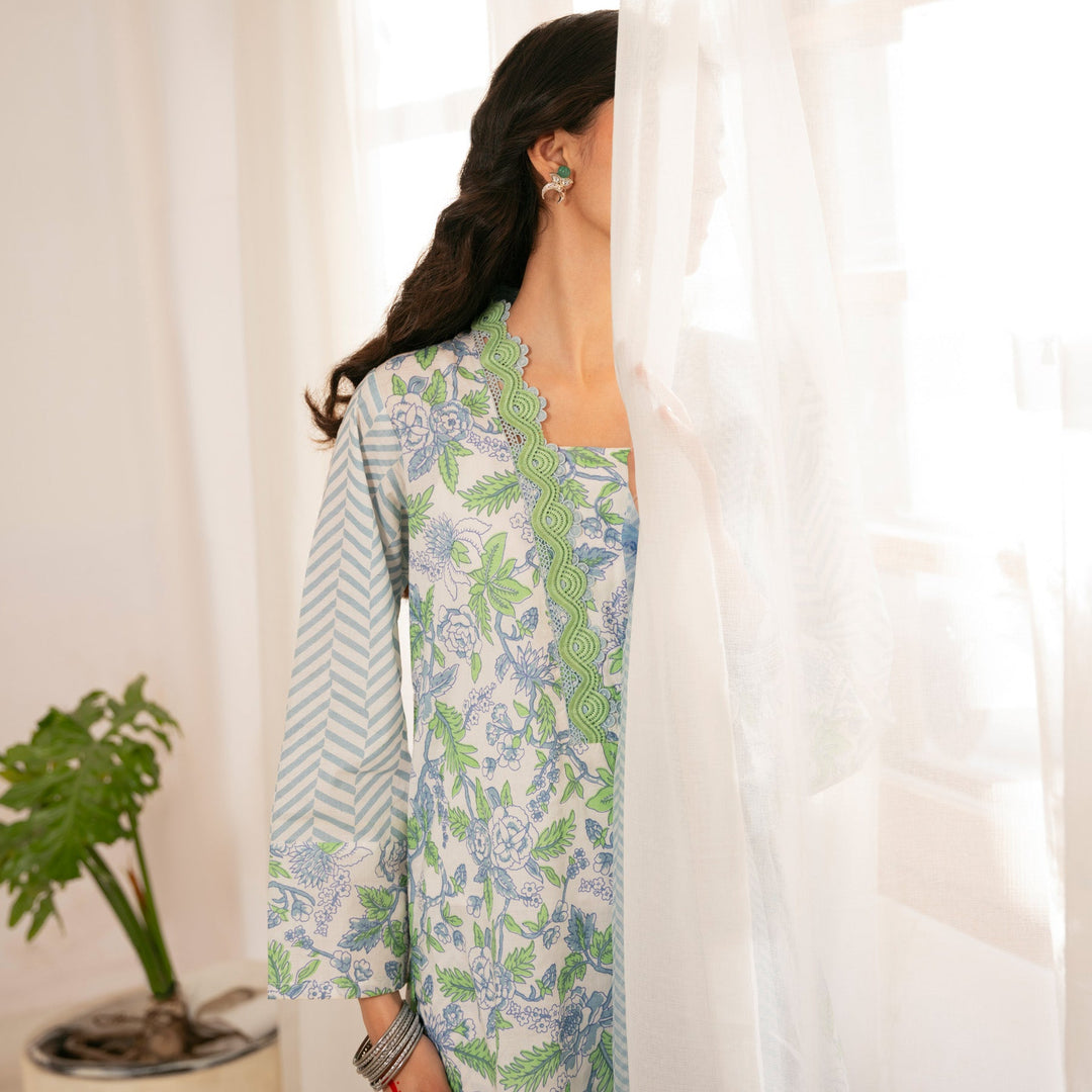 3PC- Screen Printed Cambric Suit PS5118