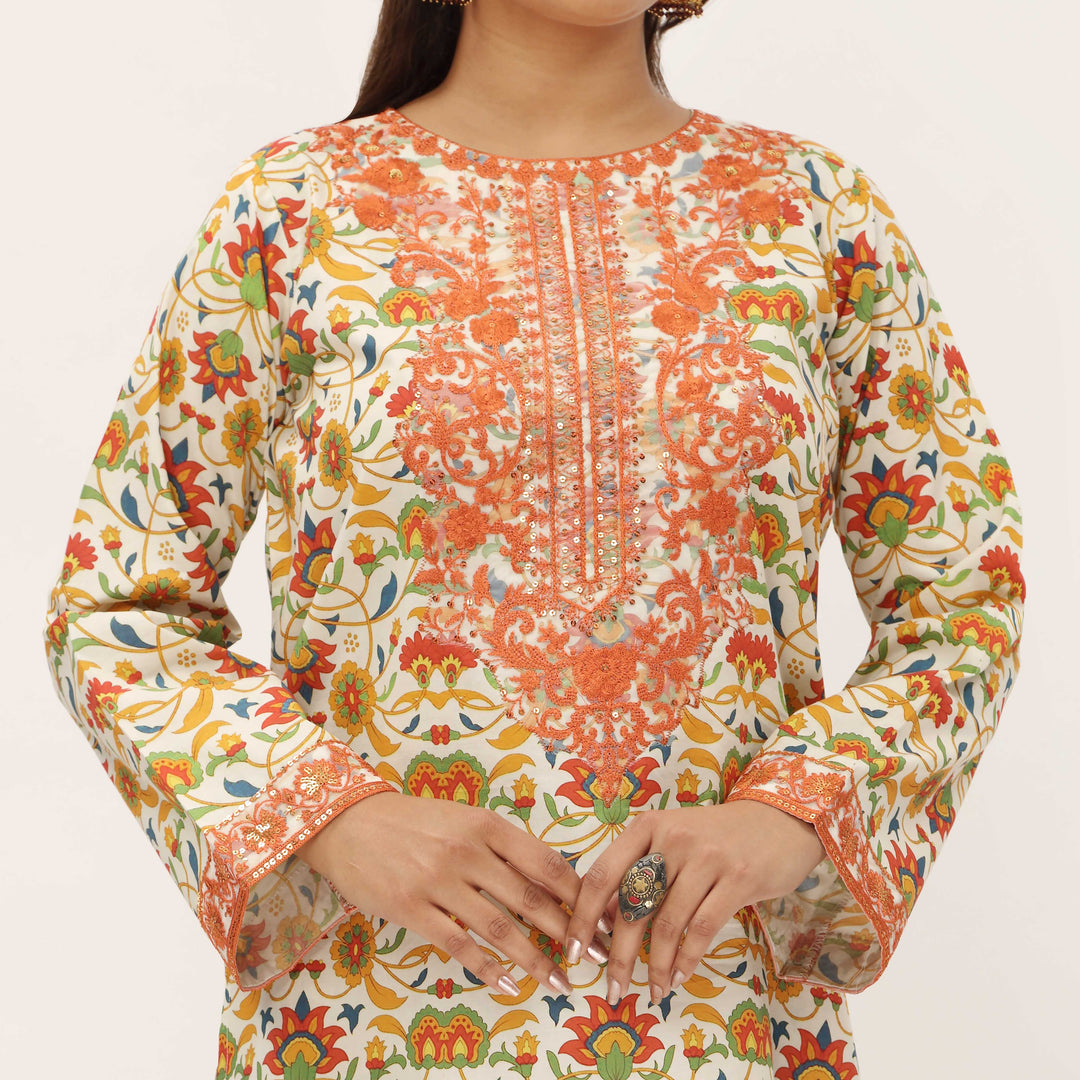 2PC- Digital Printed Cambric Suit PS5170