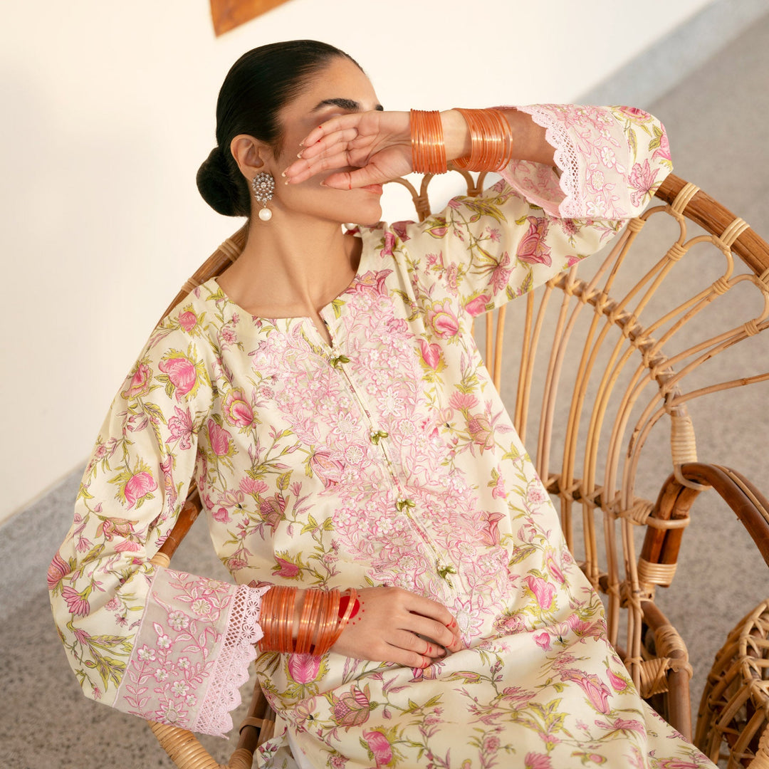 1PC- Digital Printed Lawn Shirt With Embroidery PS5187