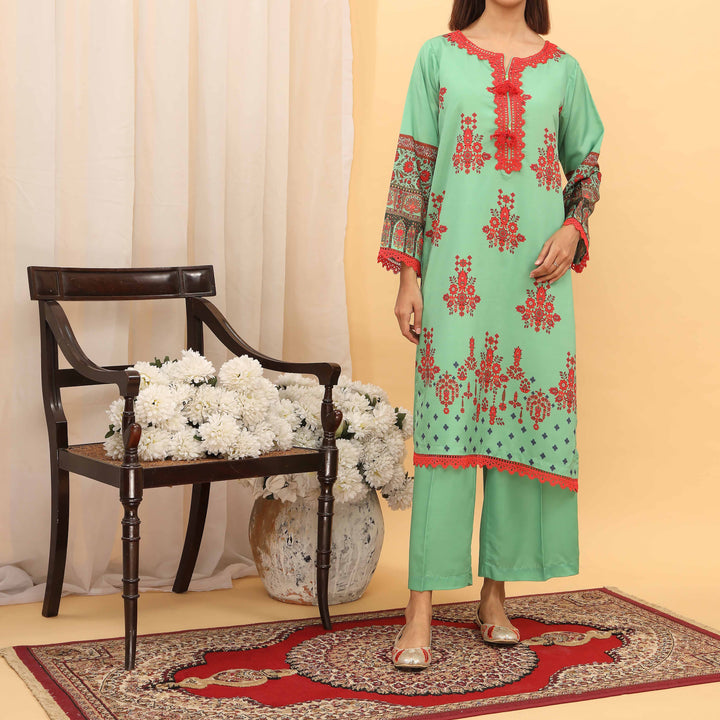 2PC- Intermix Cotton Suit PS5198