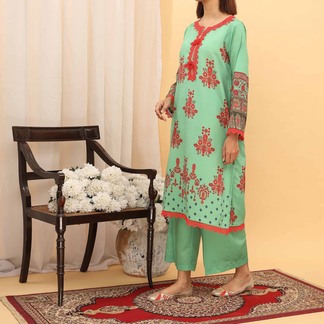 2PC- Intermix Cotton Suit PS5198
