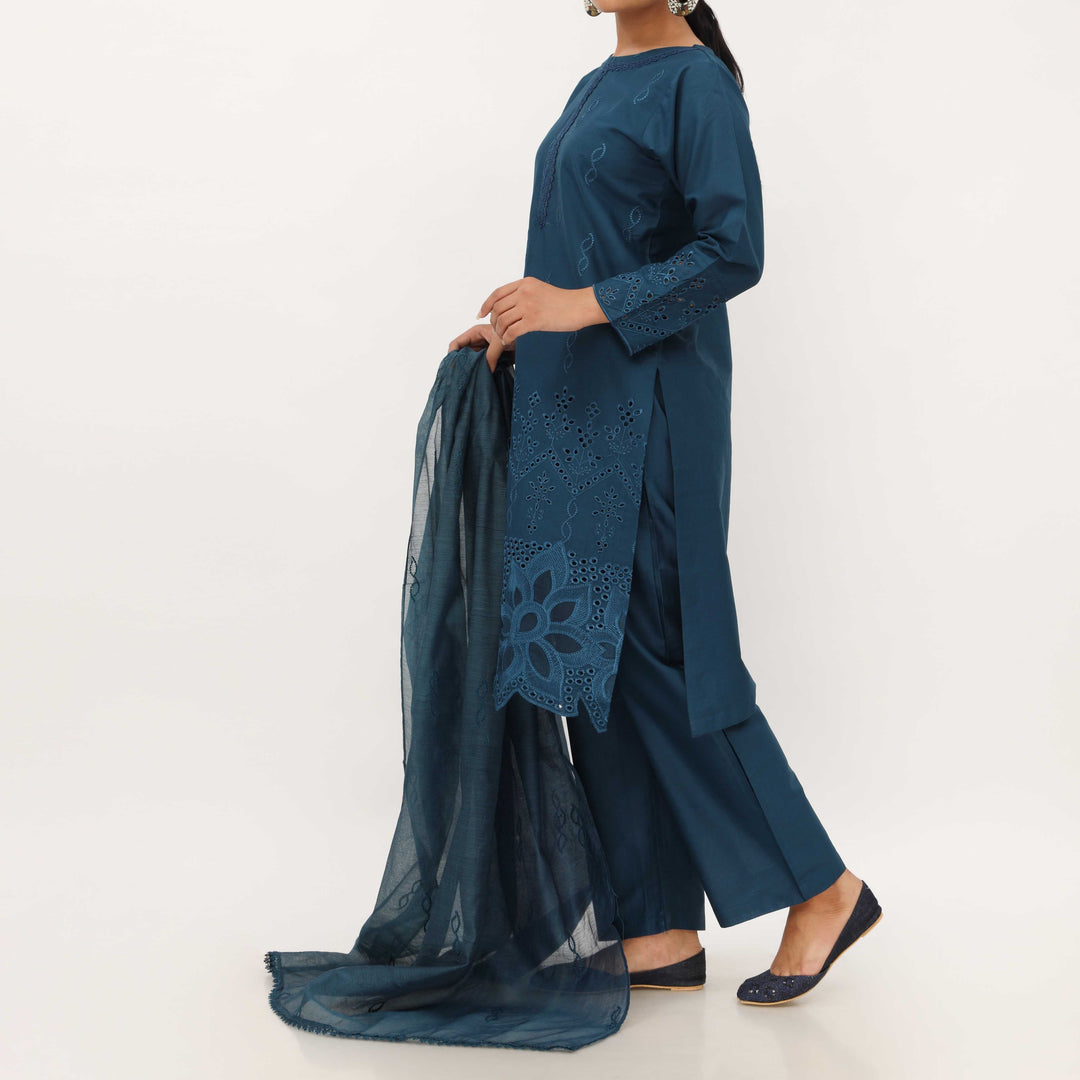 3PC- Embroidered Cambric Suit PS5205