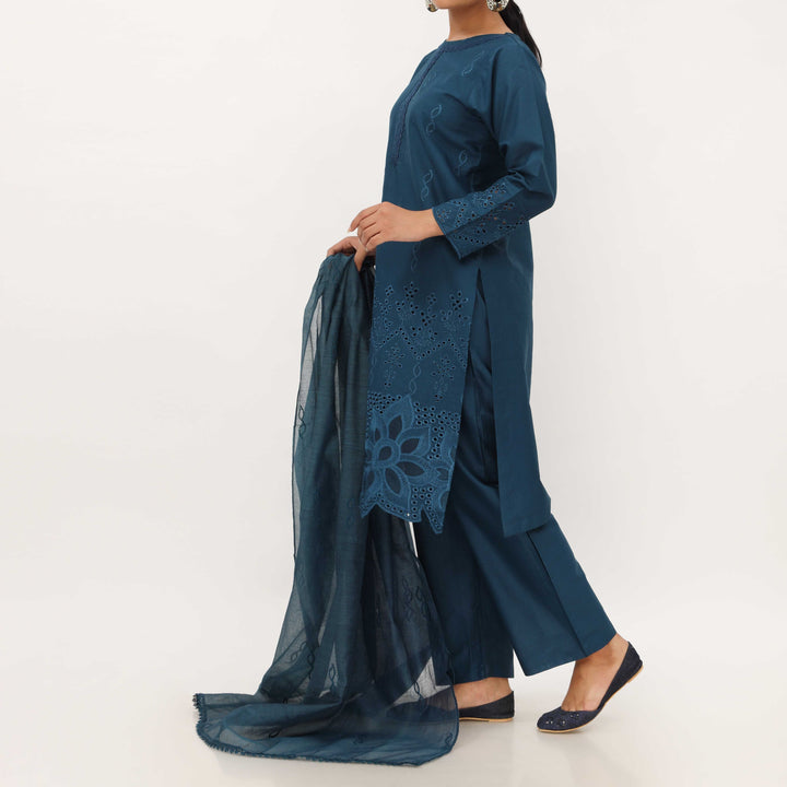 3PC- Embroidered Cambric Suit PS5205