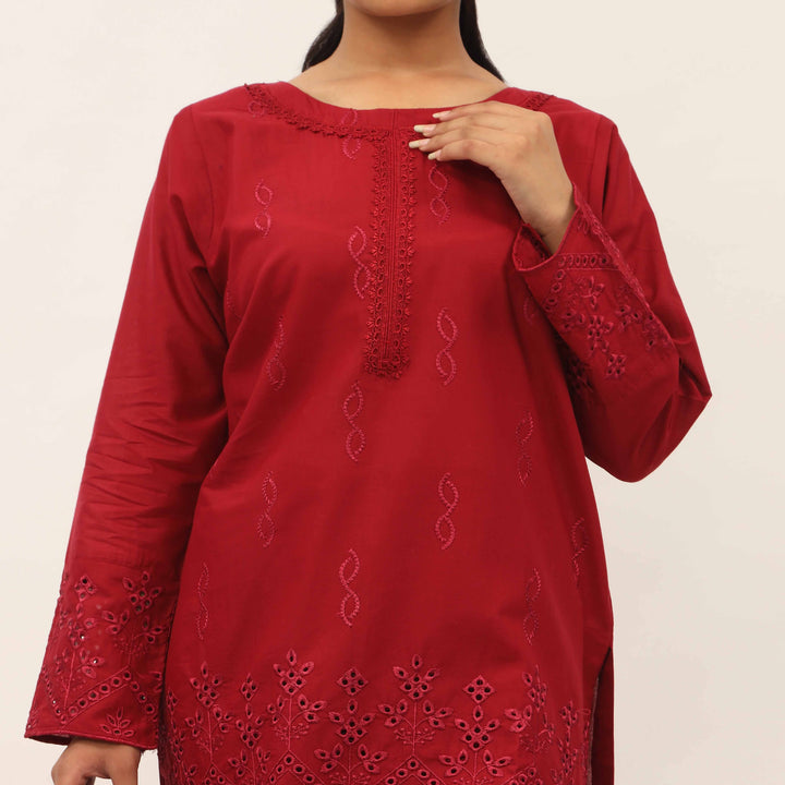 3PC- Embroidered Cambric Suit PS5207