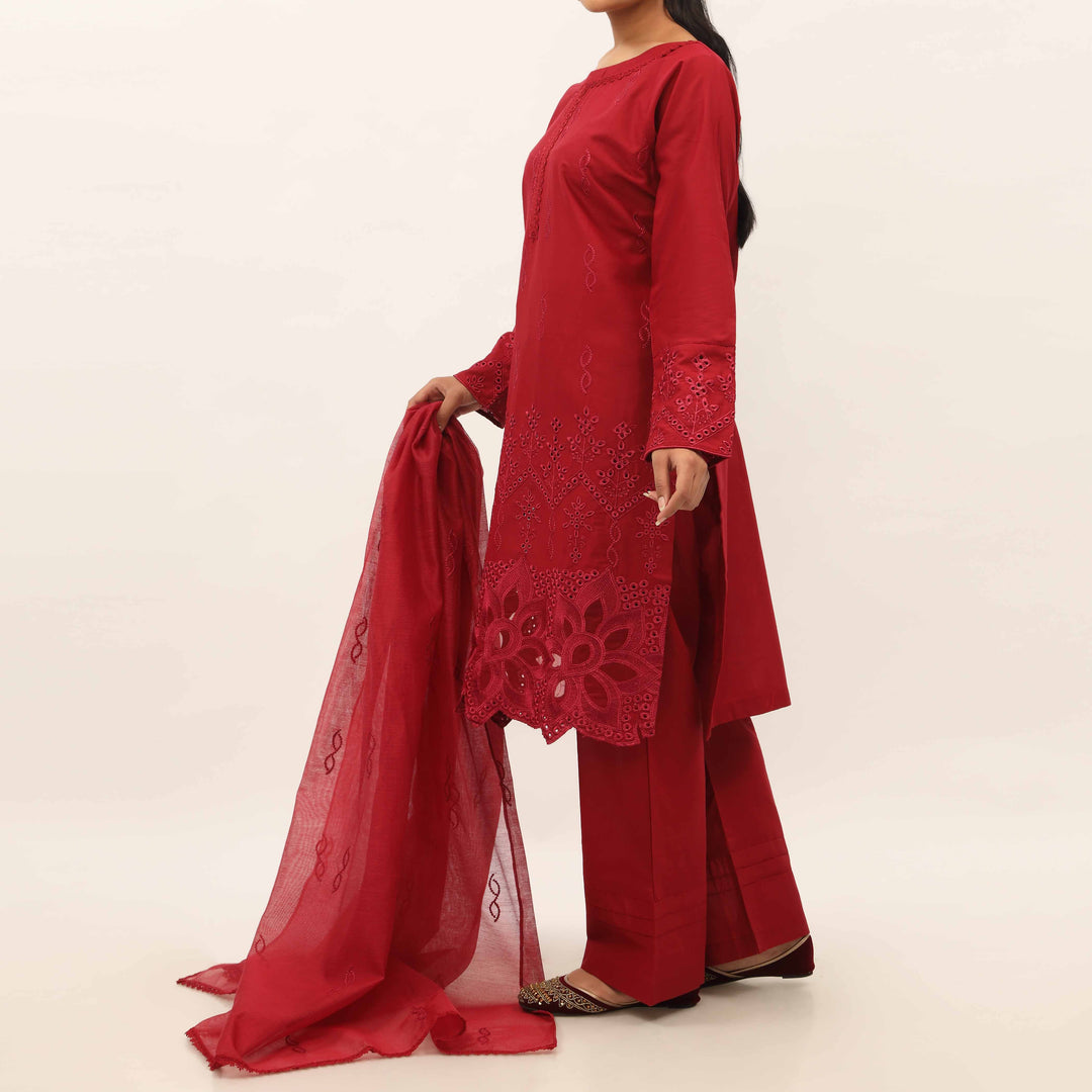 3PC- Embroidered Cambric Suit PS5207