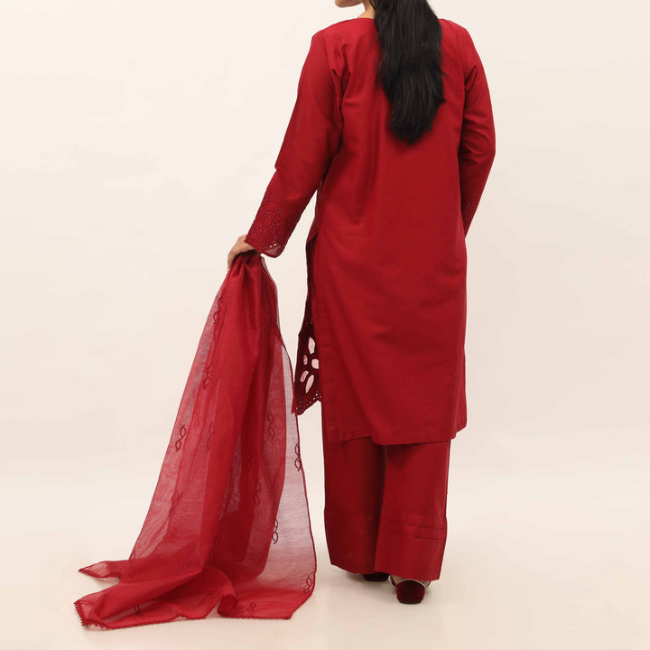 3PC- Embroidered Cambric Suit PS5207