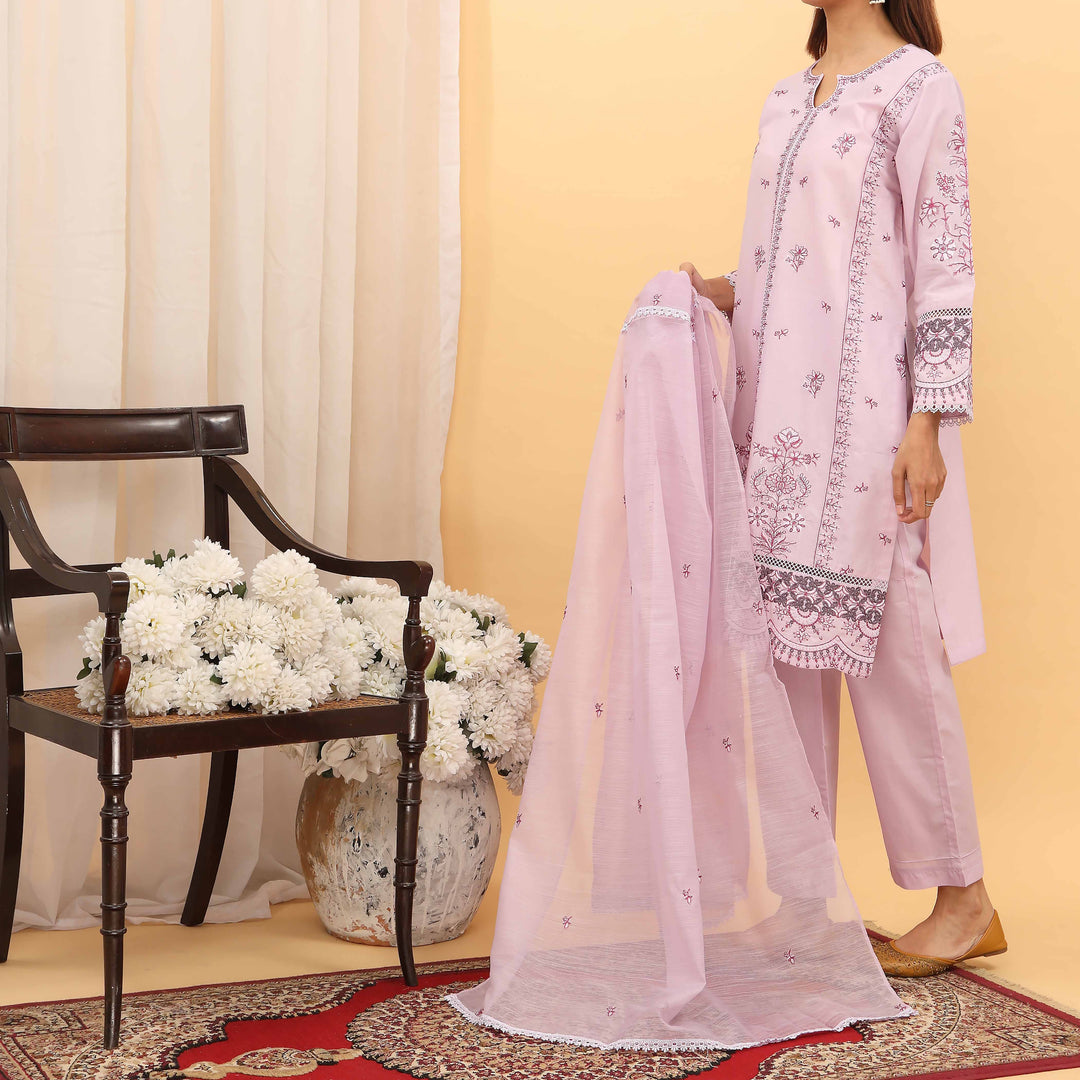 3PC- Embroidered Cambric Suit PS5210