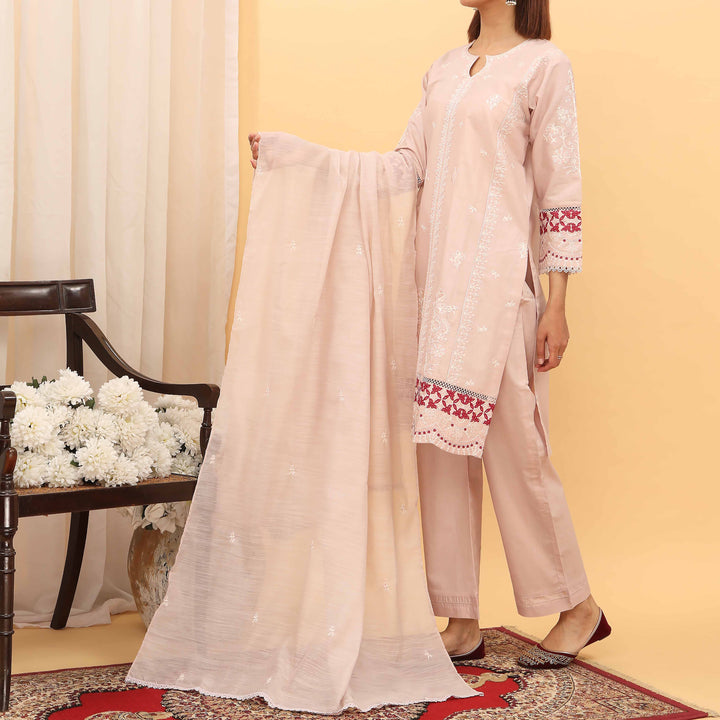 3PC- Embroidered Cambric Suit PS5211