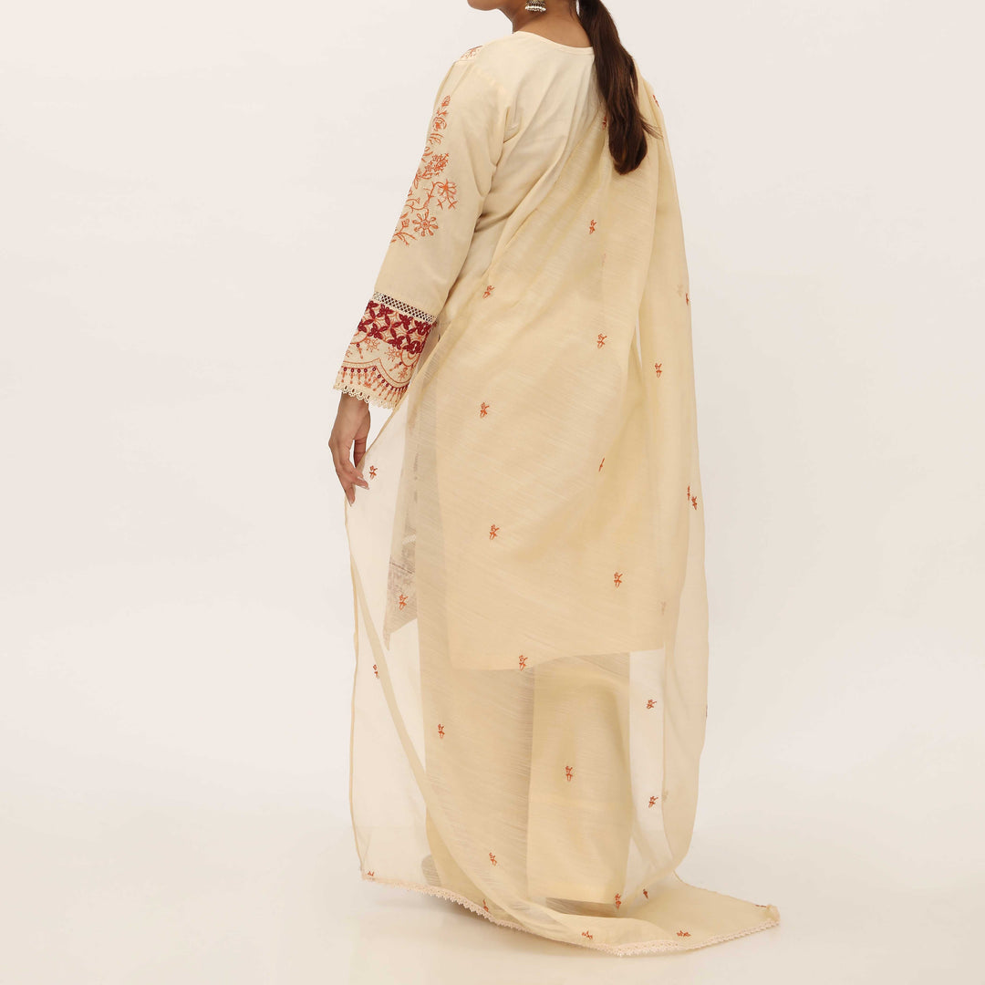 3PC- Embroidered Cambric Suit PS5212