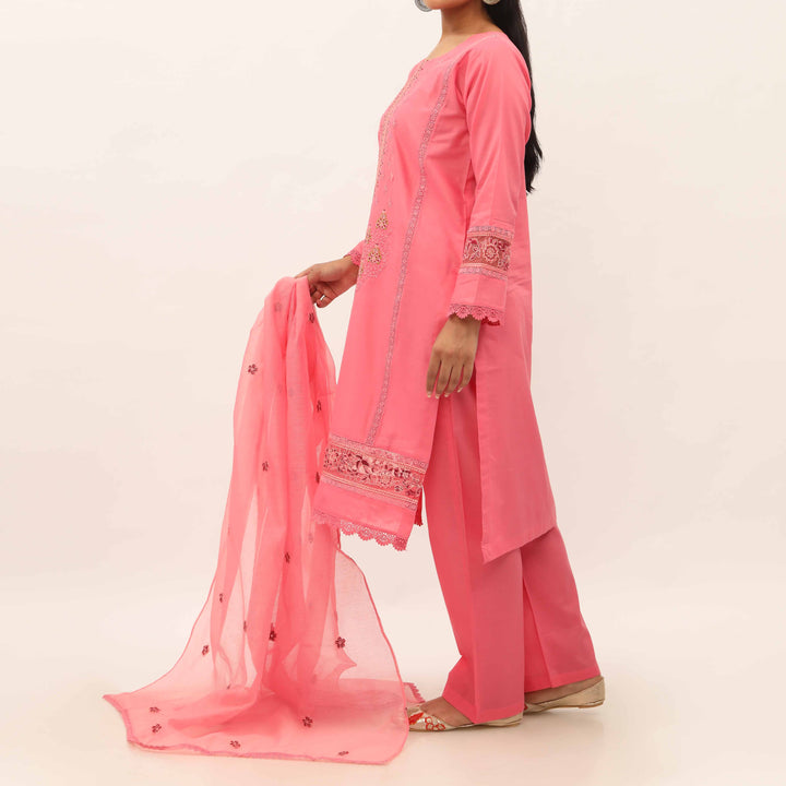 3PC- Embroidered Cambric Suit PS5214