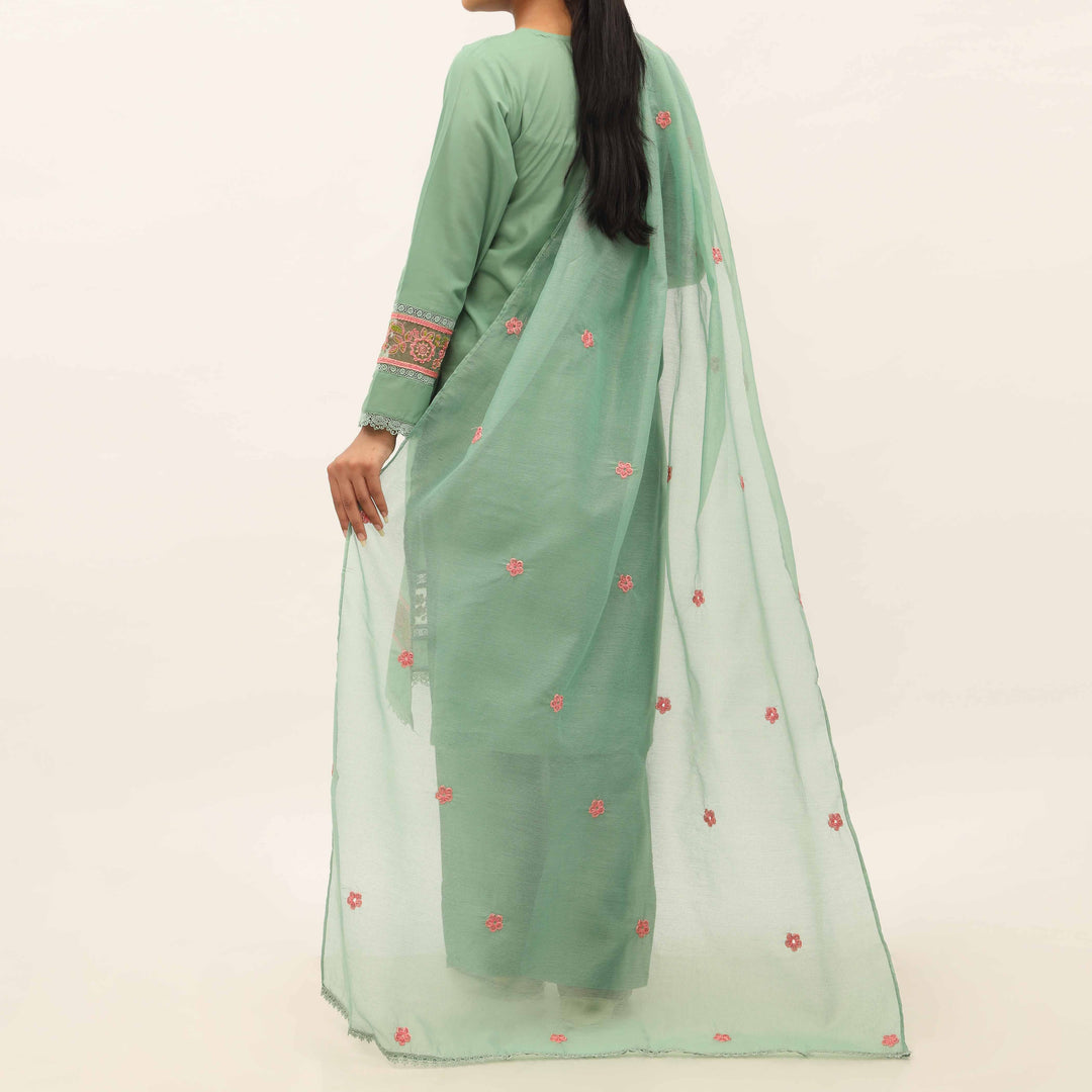 3PC- Embroidered Cambric Suit PS5215