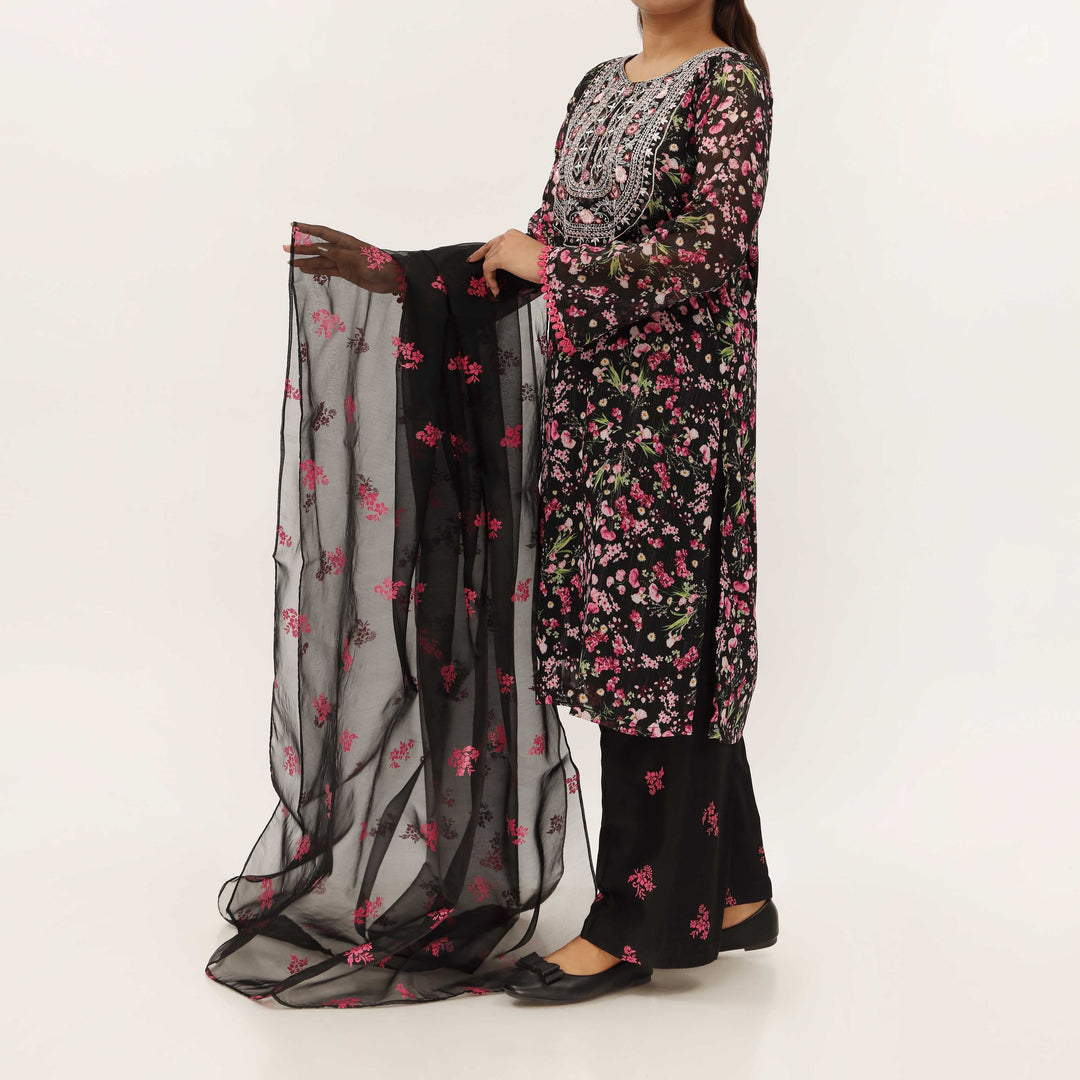 3PC- Digital Printed Georget Chiffon Suit PS5244