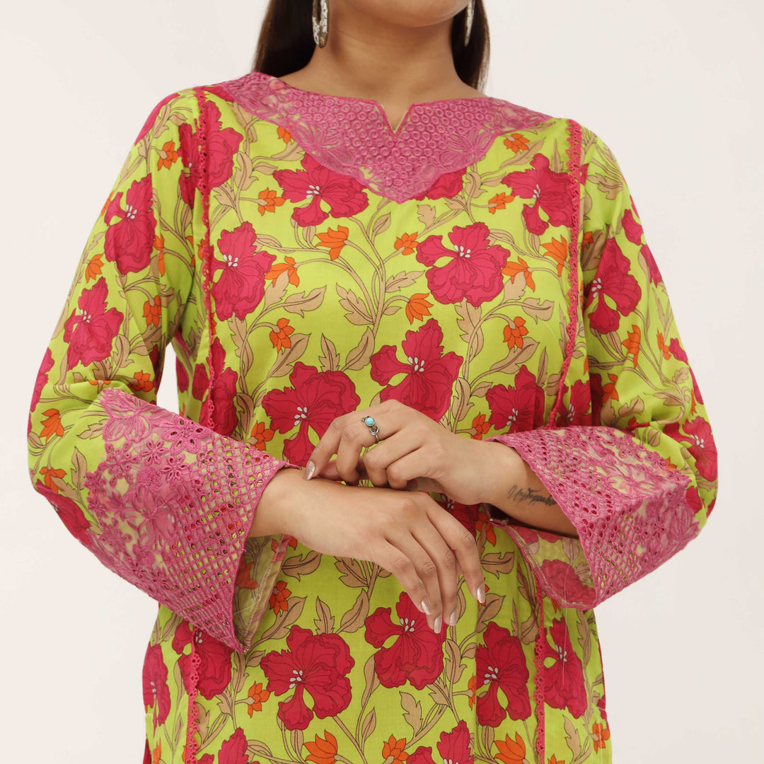 2PC- Digital Printed Cambric Suit PS5253
