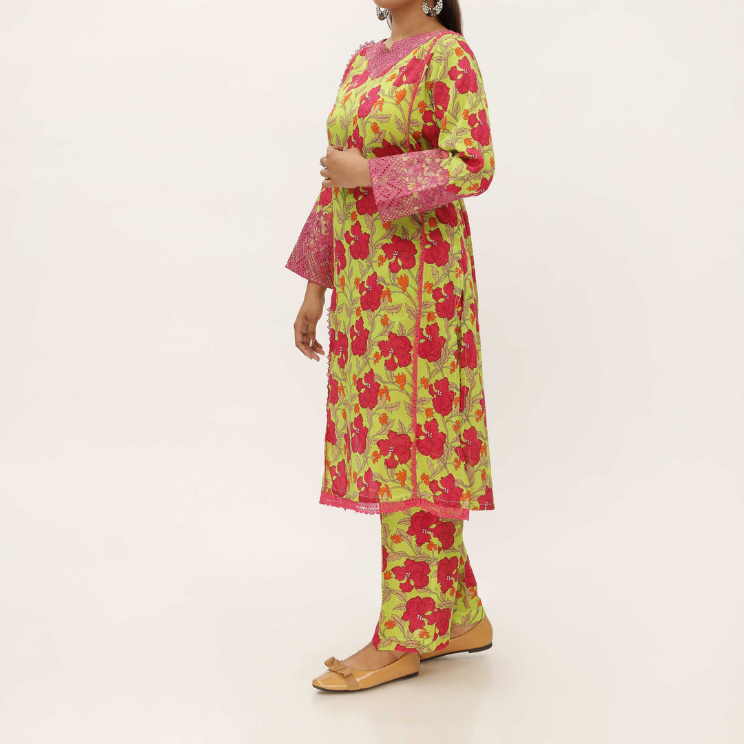 2PC- Digital Printed Cambric Suit PS5253