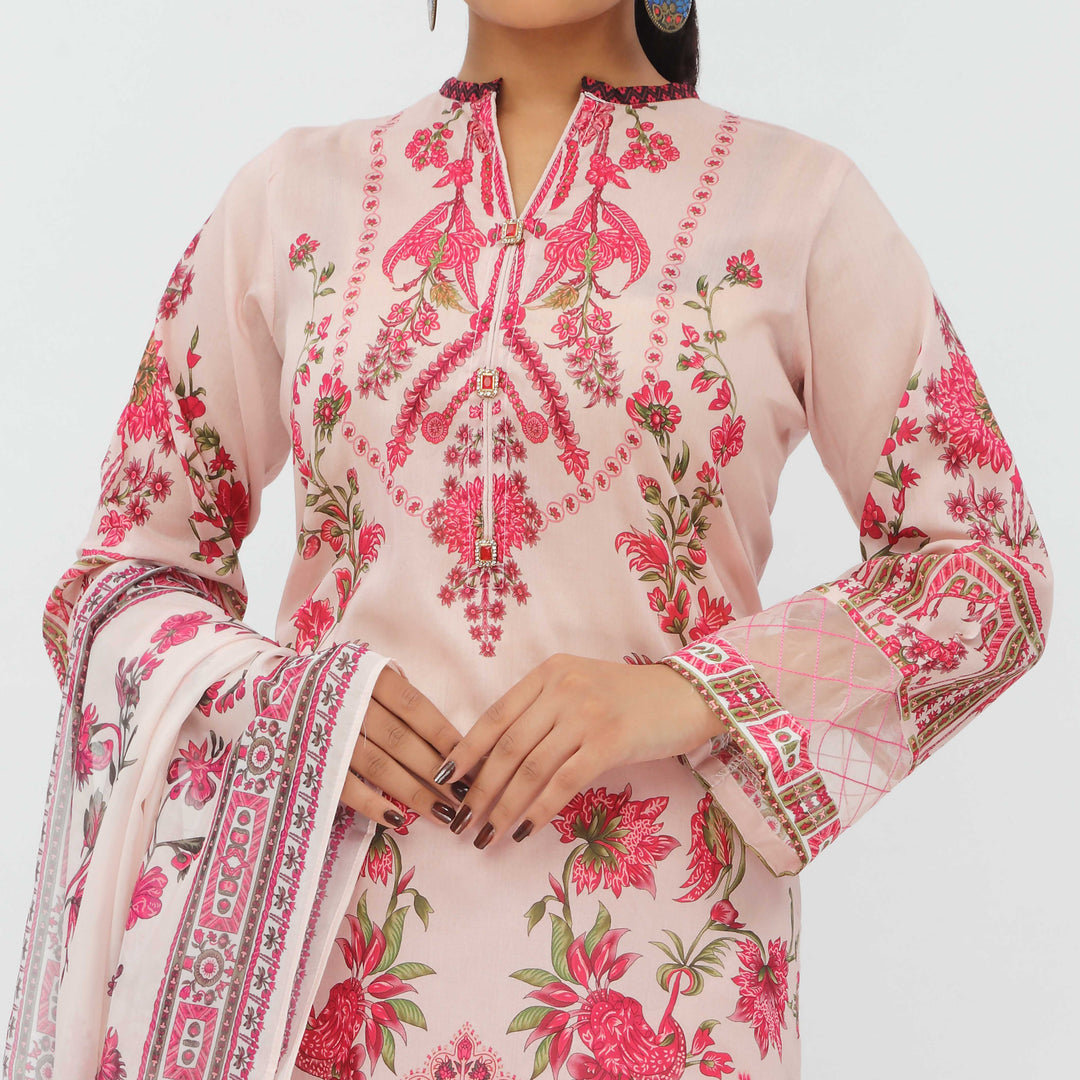 3PC- Digital Printed Lawn Suit PS5256