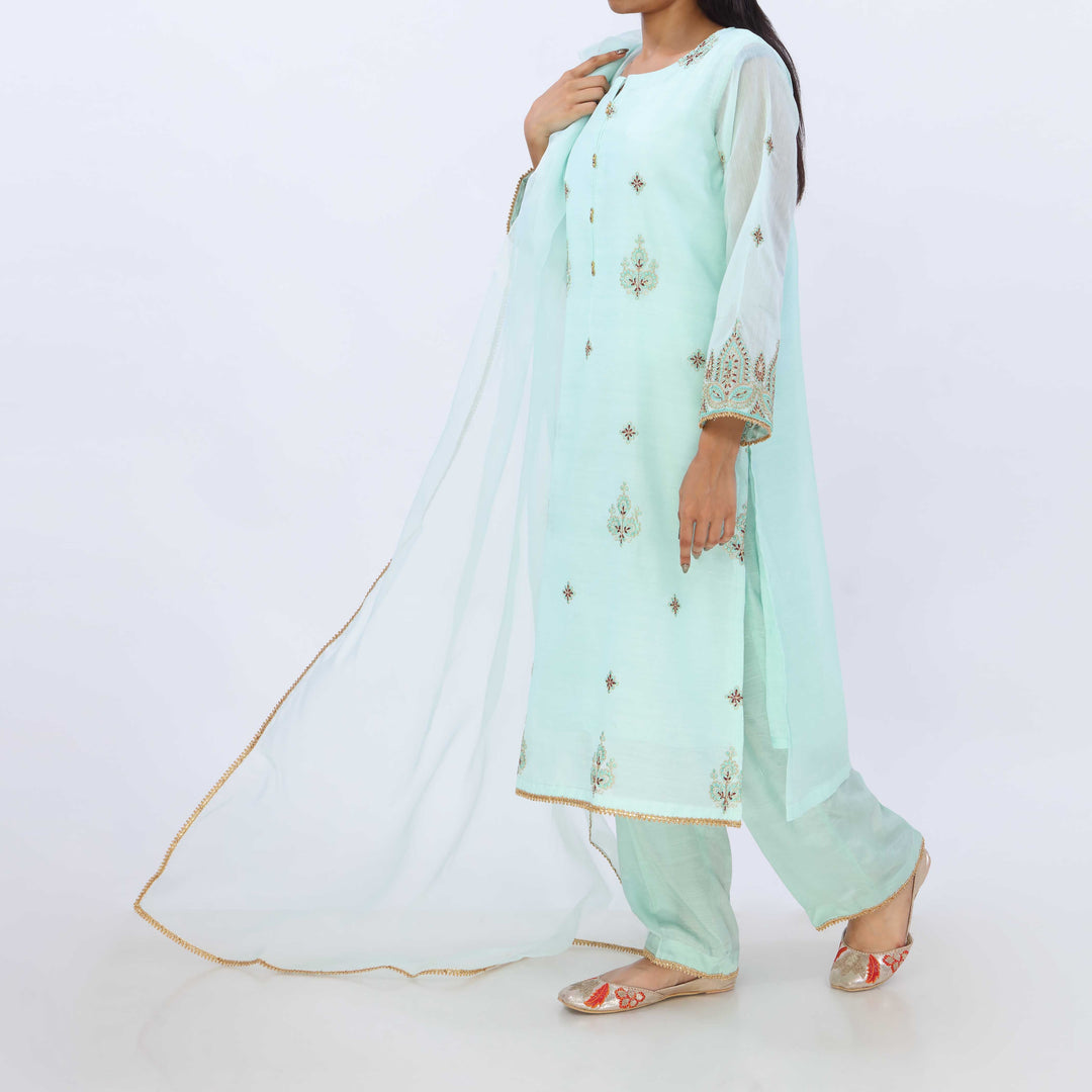 3PC- Dyed Paper Cotton Suit PS5257