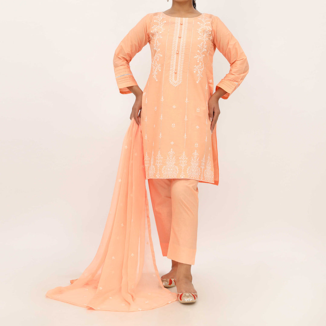 3PC- Embroidered Cambric Suit PS5263