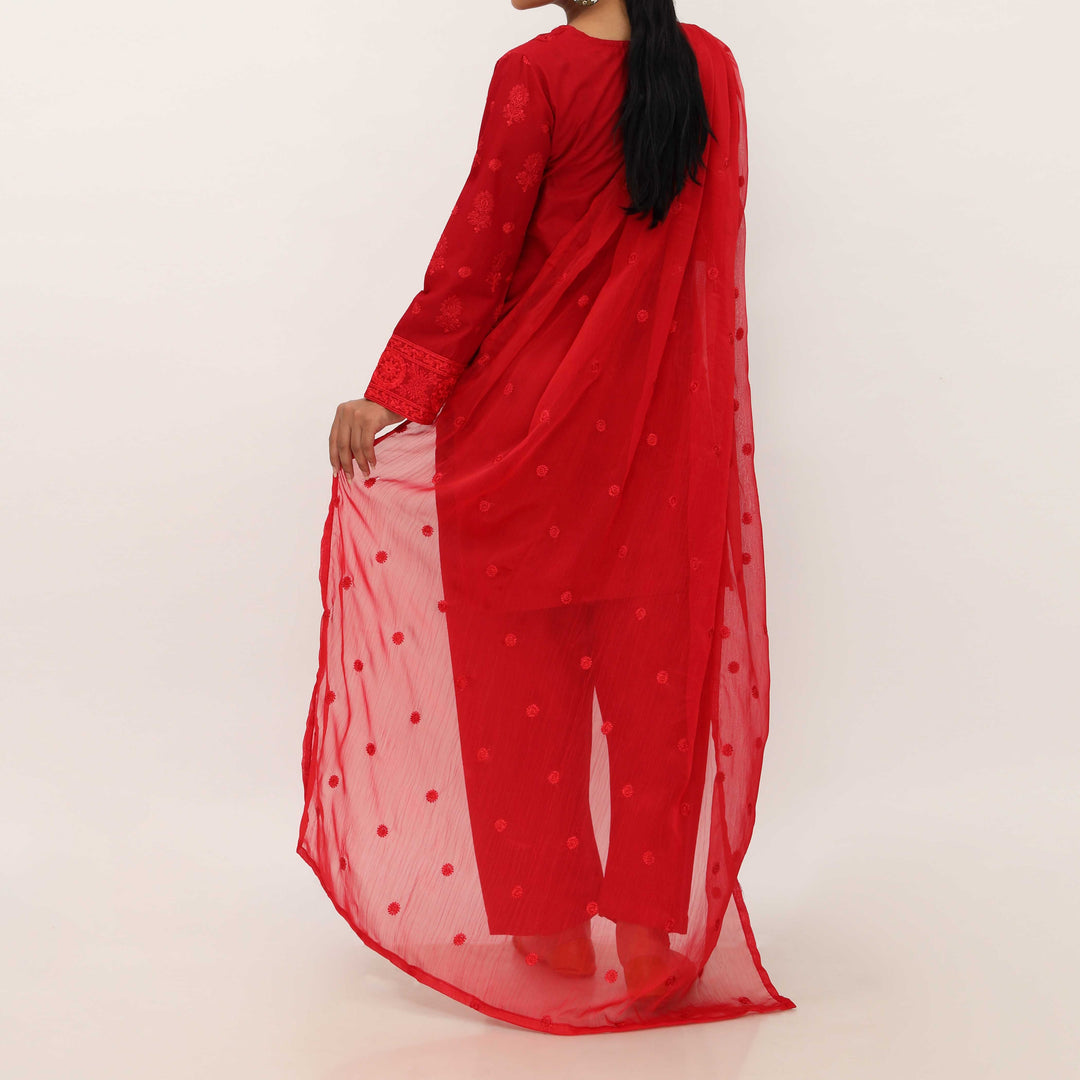 3PC- Embroidered Cambric Suit PS5265