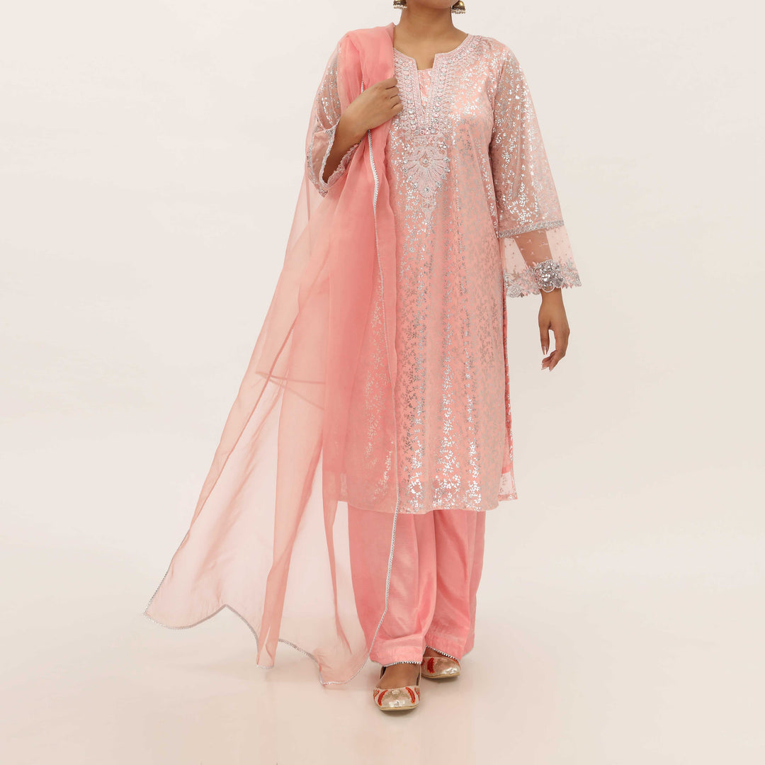 3PC- Foil Printed Poly Net Suit PS5278