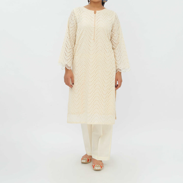 1PC- Schiffli Chikankari Lawn Shirt PS5284