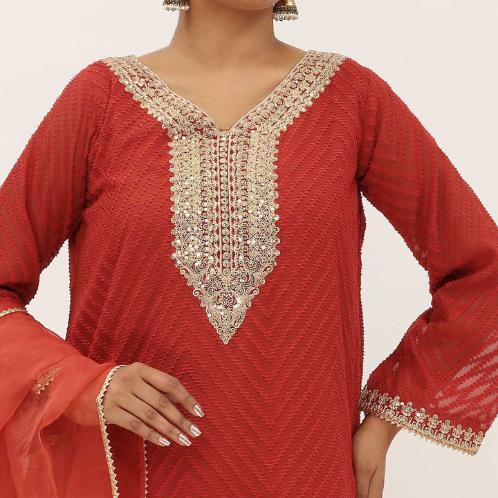 3PC- Georget Broshia Chiffon Suit PS5298
