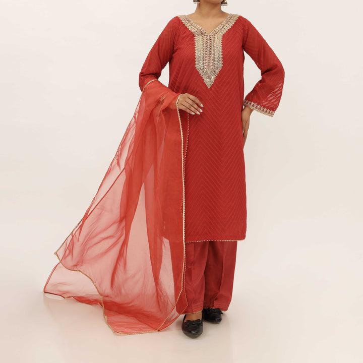 3PC- Georget Broshia Chiffon Suit PS5298