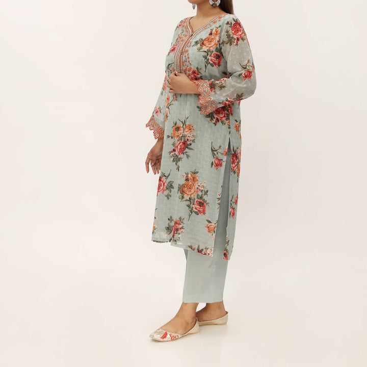 2PC- Digital Printed Georget Chiffon Suit PS5301