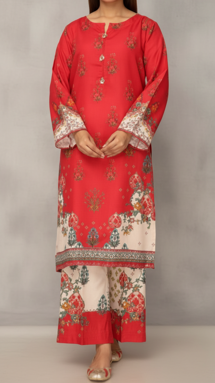 2PC- Digital Printed Cambric Suit PS5302